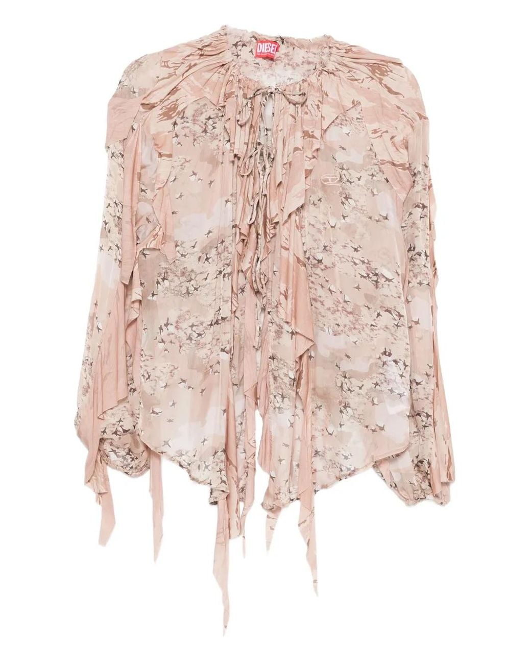 Blusa Estampada Con Volantes DIESEL de color Pink