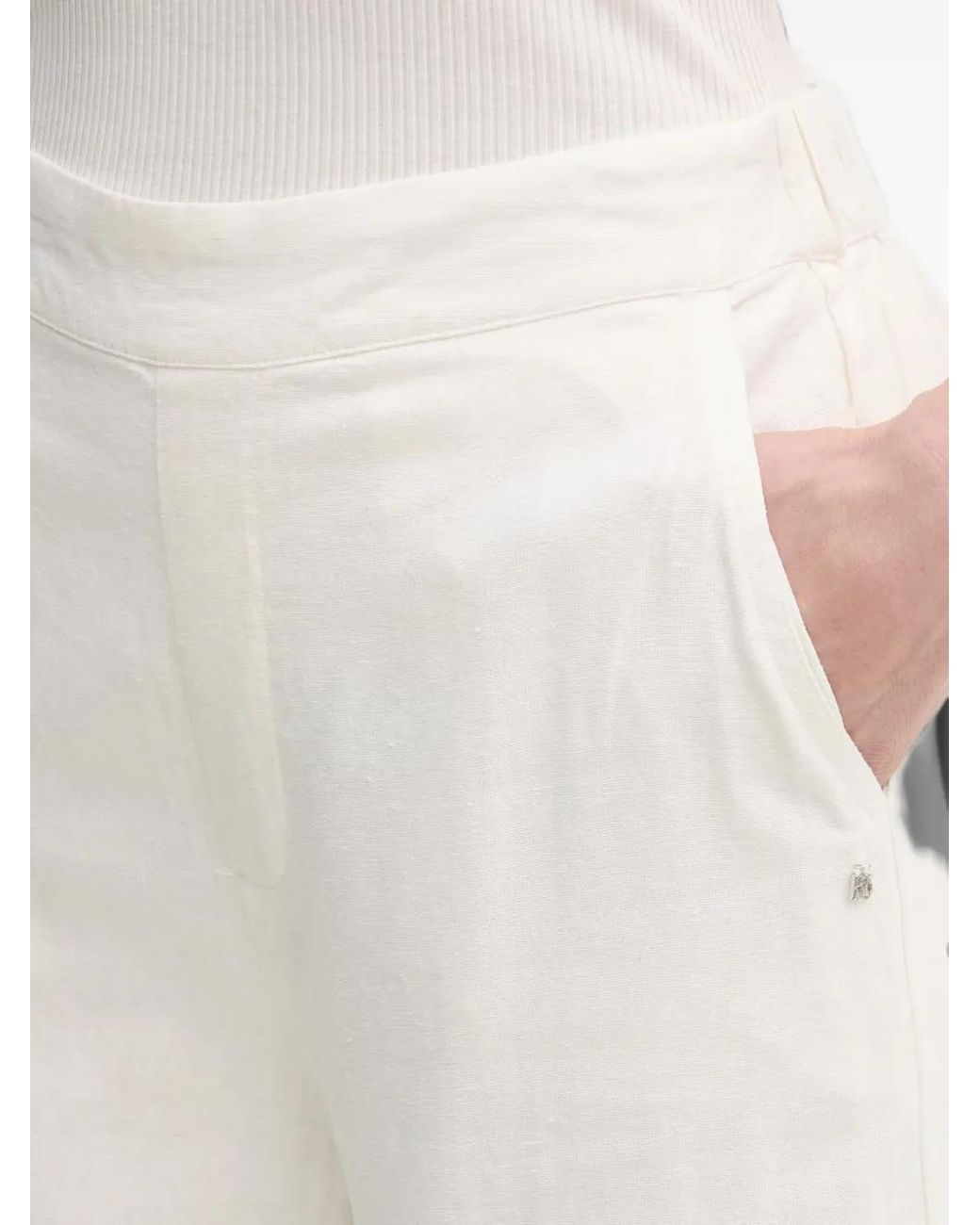 DKNY White Trim-Detail Trousers