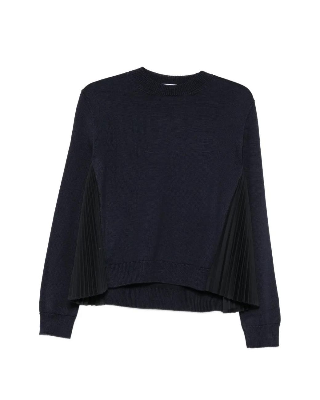 Nude Blue Pleated-Panel Sweater