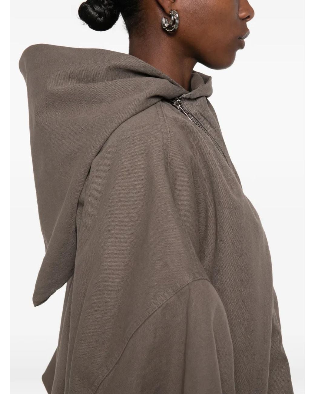 Rick Owens Brown Mountain Oversized Hooded Jacket