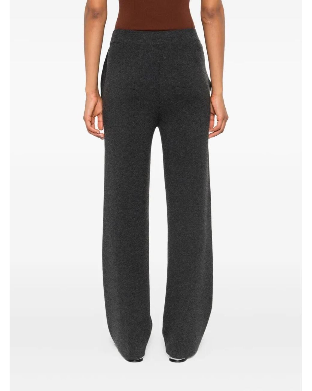 Max Mara Black Flat-Front Side-Pocket Trousers