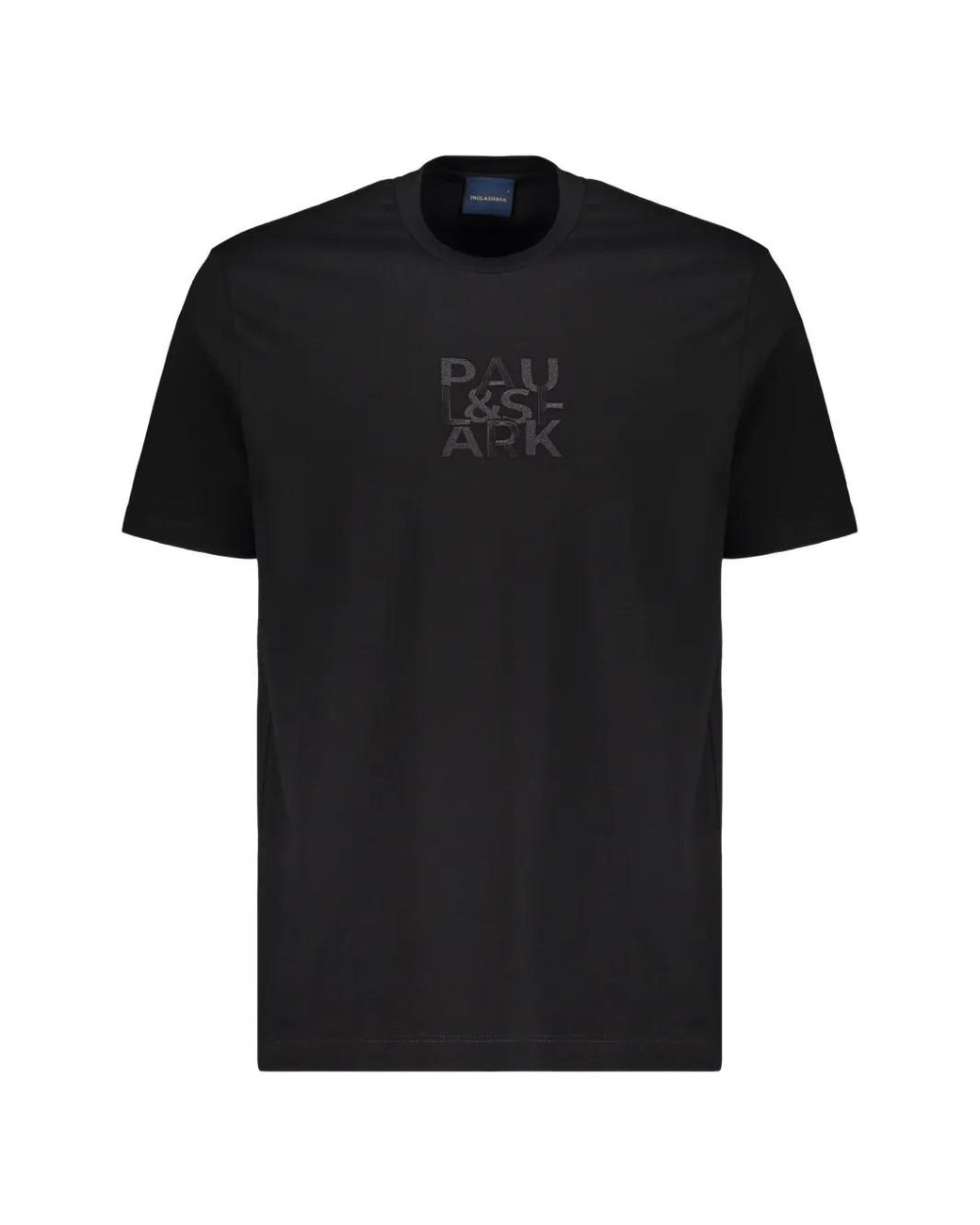 Paul & Shark Black Logo-Embroidered Cotton T-Shirt for men