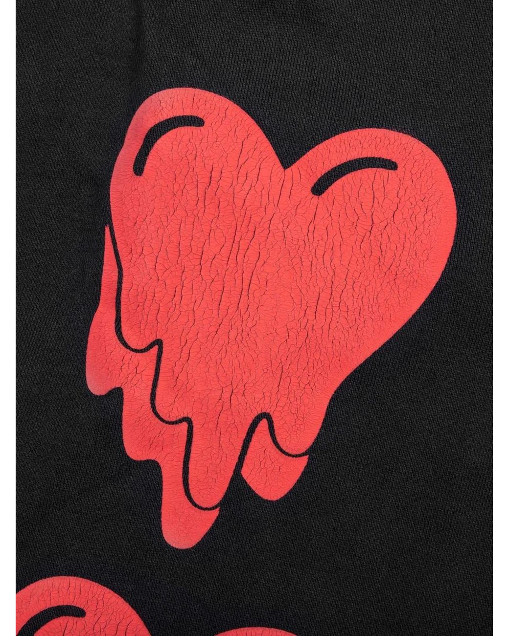 Emotionally Unavailable Black Melting-Heart Logo Sweatpants for men