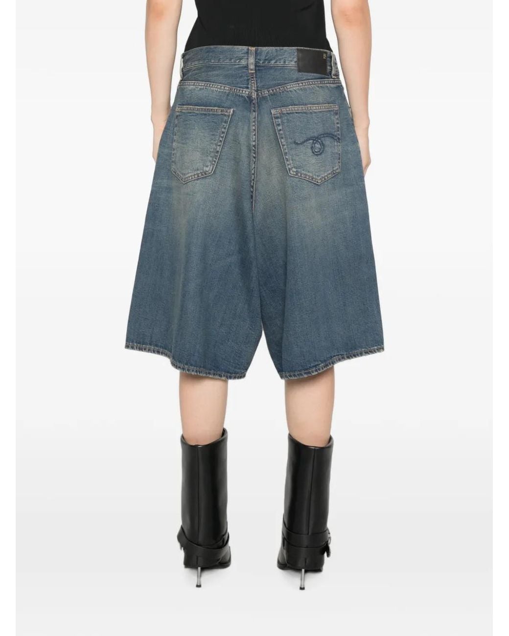 R13 Blue Jesse Denim Shorts