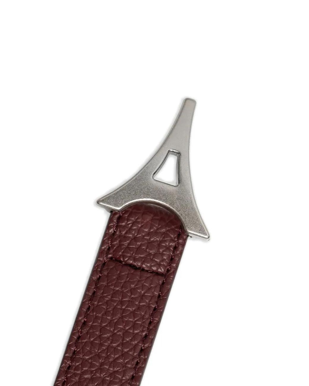 Manière De Voir White Leonie Eiffel Slim Leather Belt