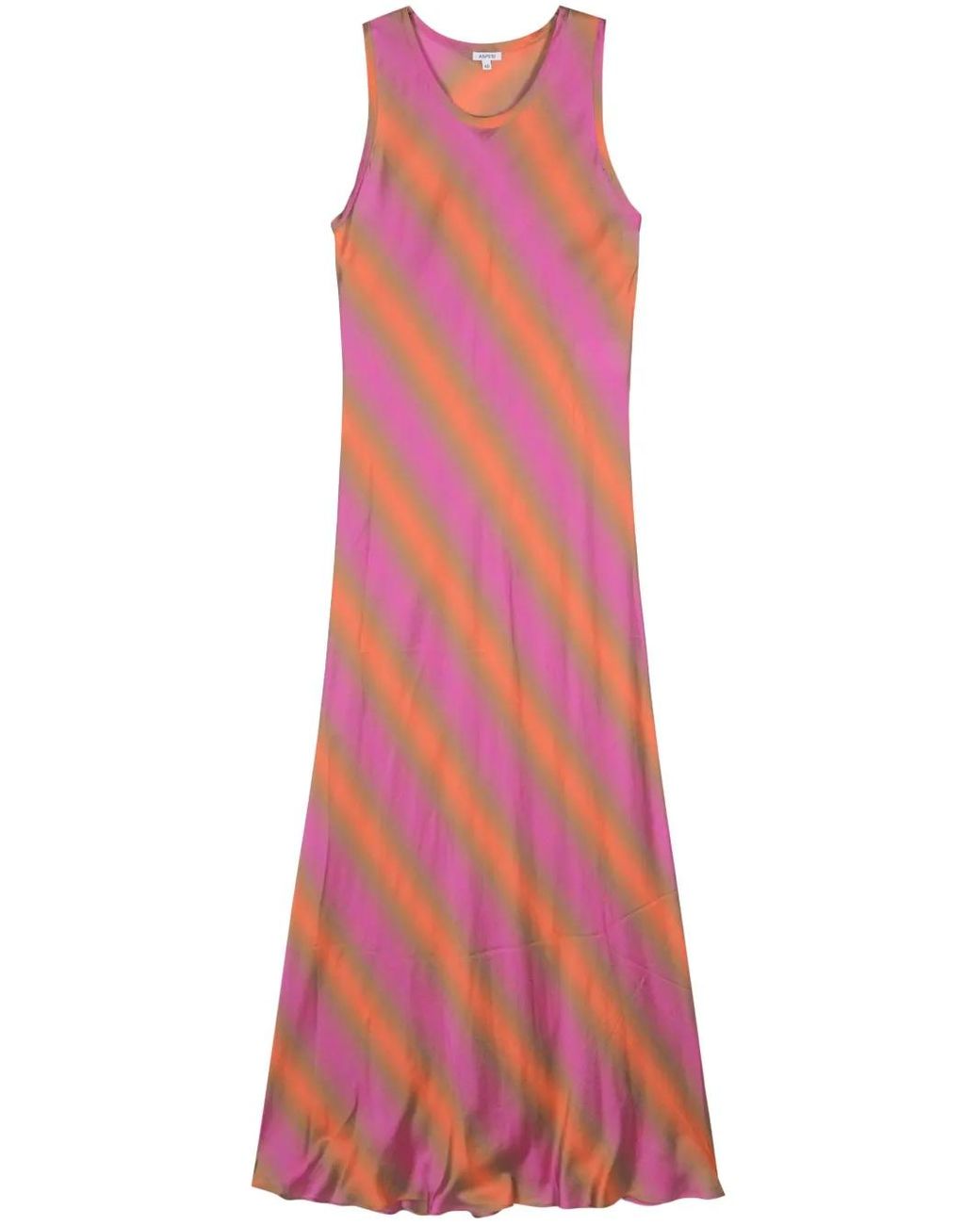 Aspesi Red Striped Slip Maxi Dress