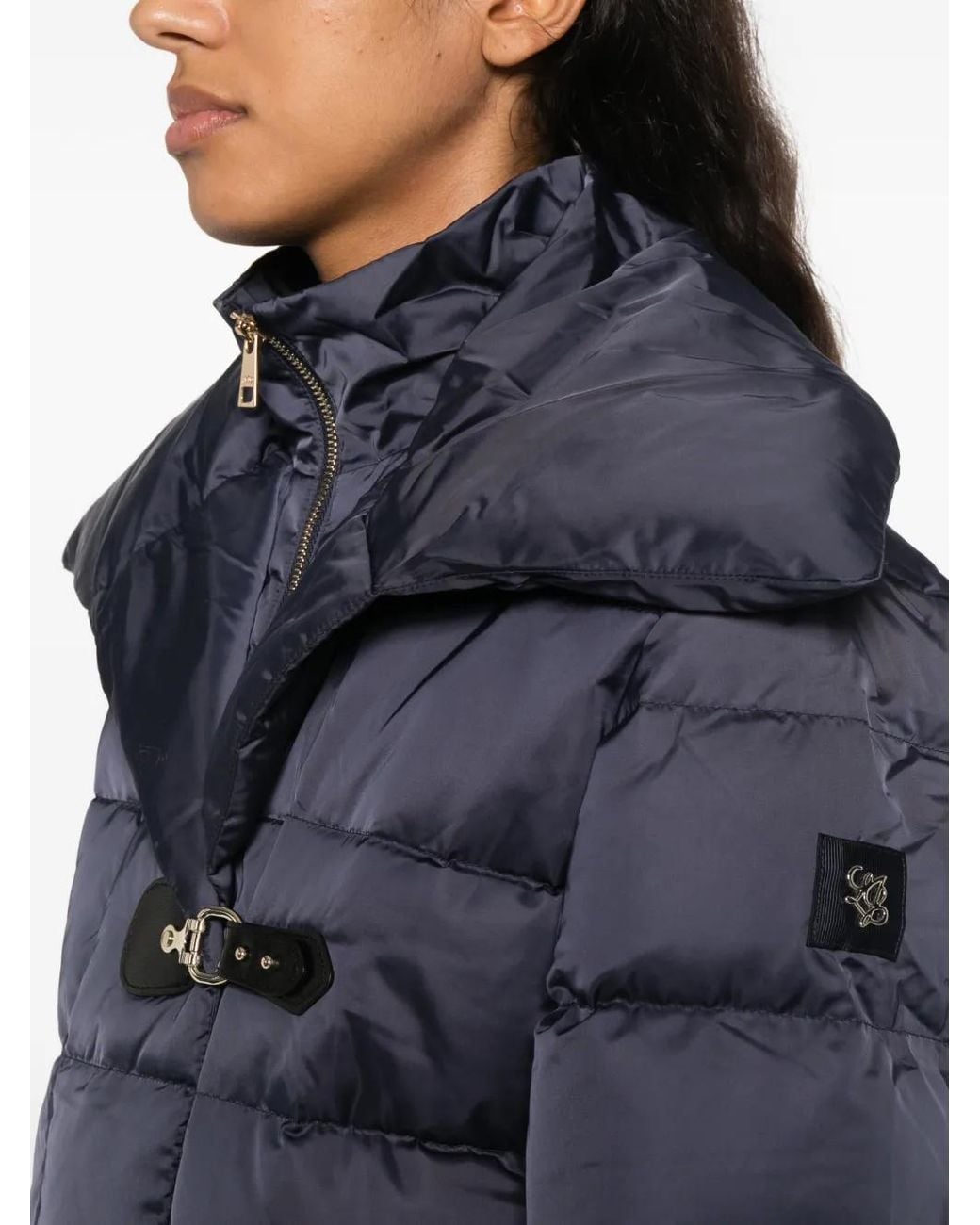 Liu Jo Blue Buckle-Fastening Padded Jacket