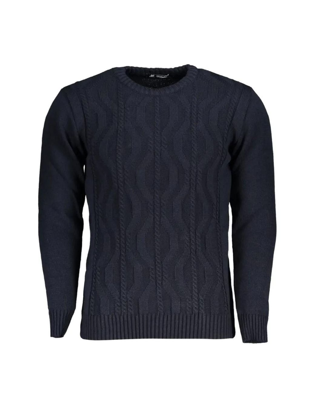 U.S. Grand Blue Cable-Knit Sweater for men