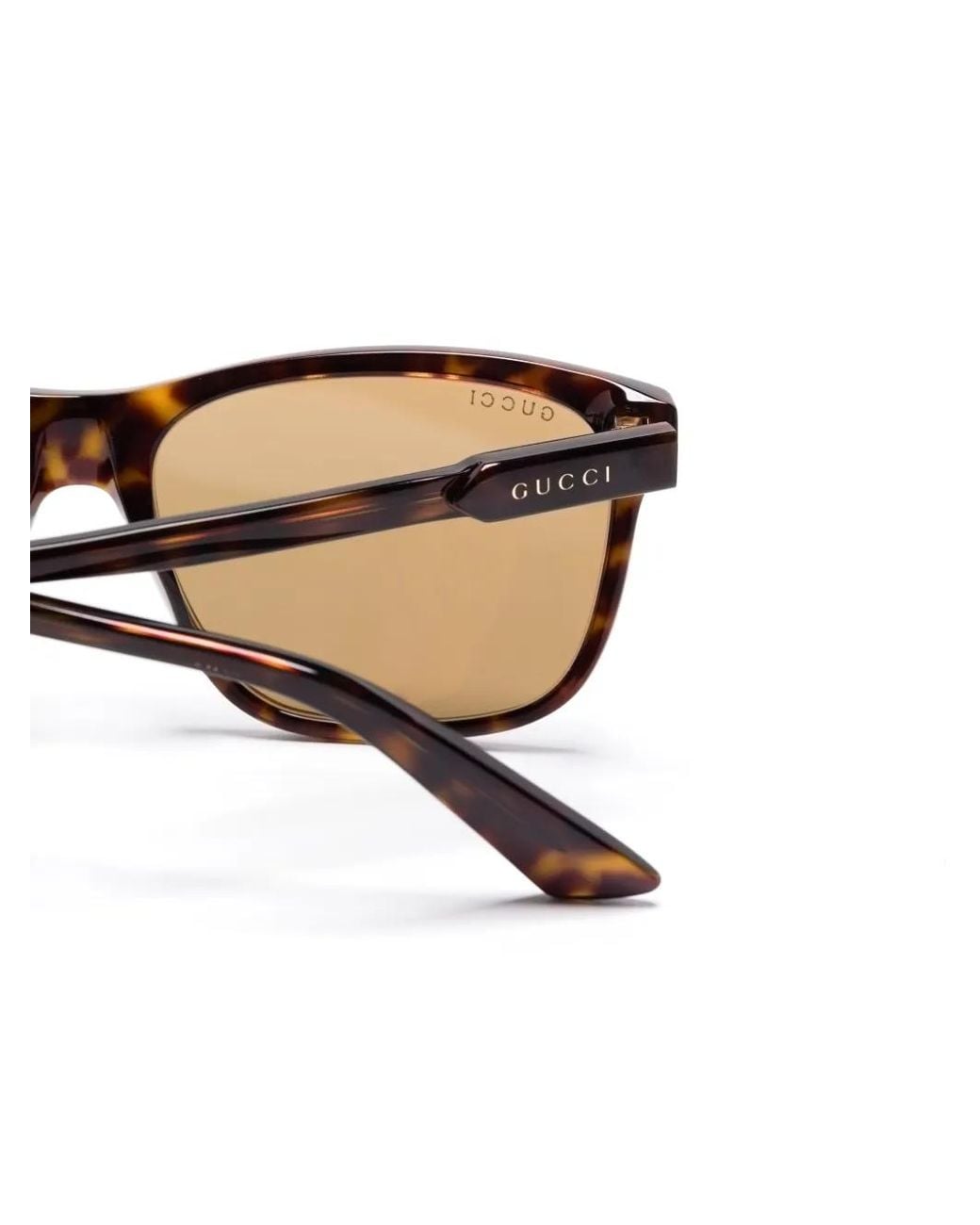 Gucci Natural Rectangle-Frame Sunglasses