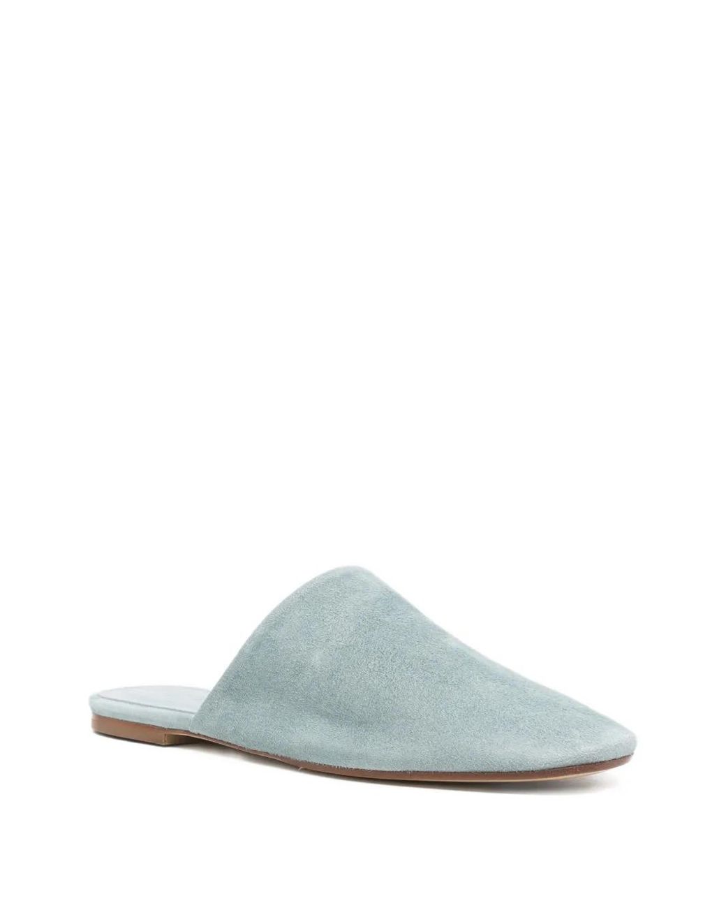 Aeyde White Rega Suede Round-Toe Mules