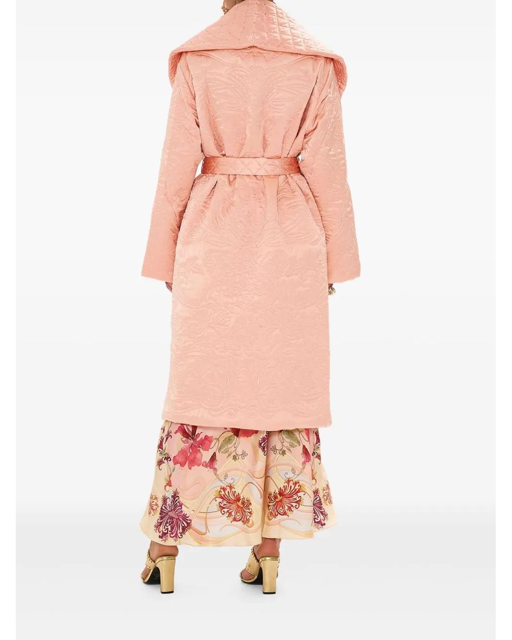 Camilla Pink Blossom And Brushstrokes Coat