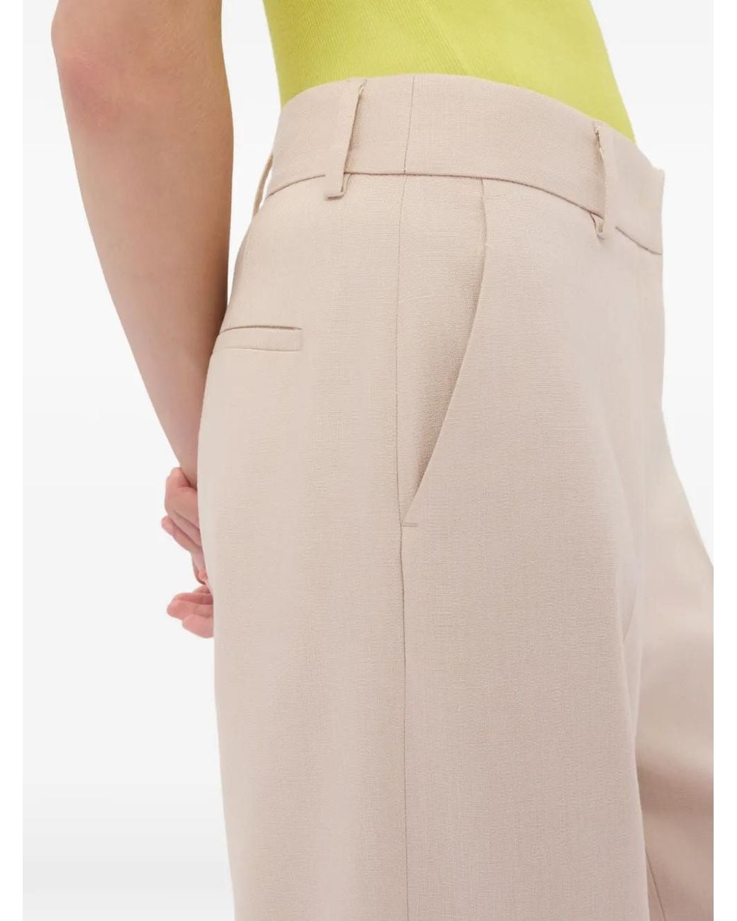 MSGM White Pantalon À Coupe Ample