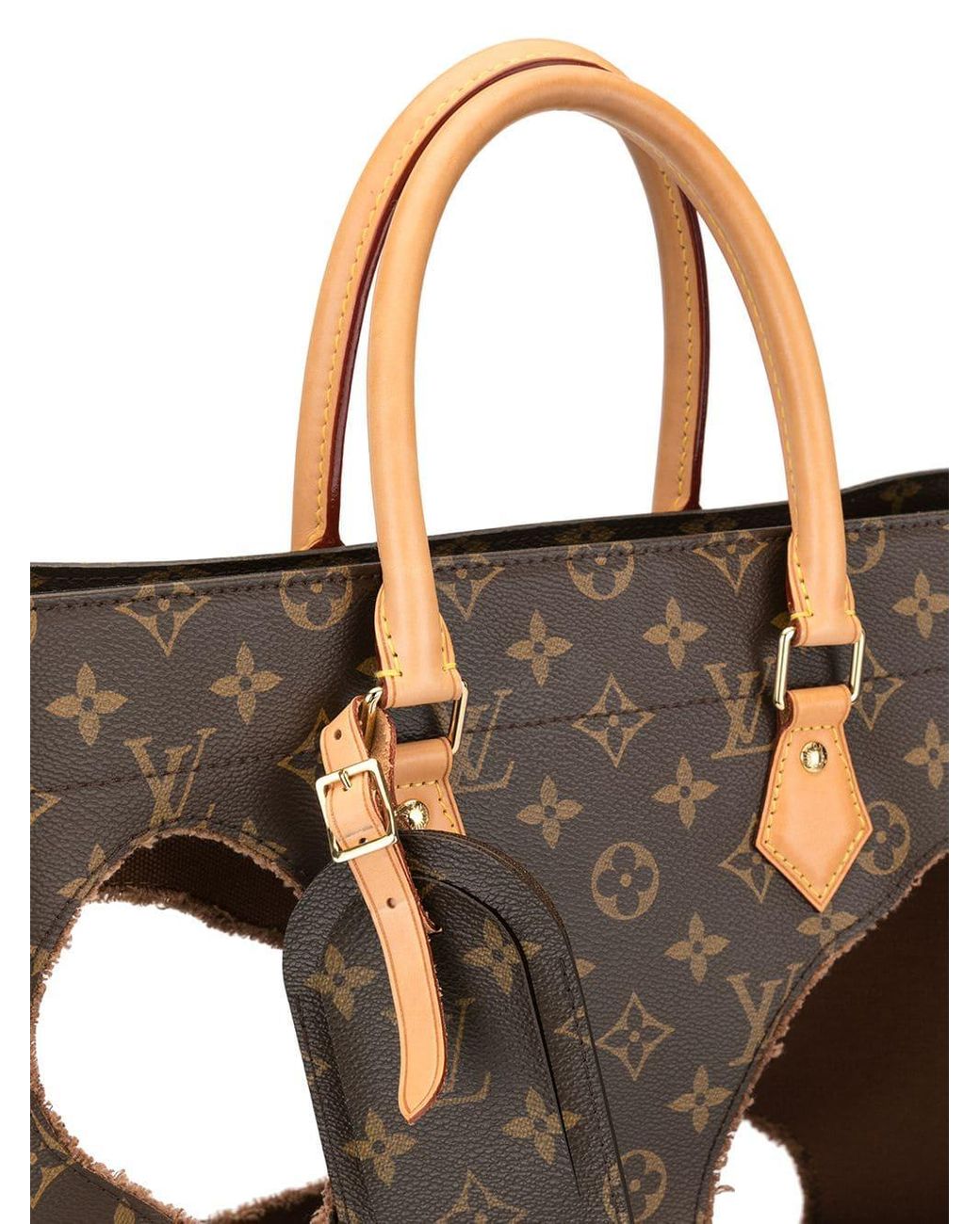 Louis Vuitton Leather Pre-owned X Comme Des Garçons Burned Holes Monogram  Tote in Brown - Lyst