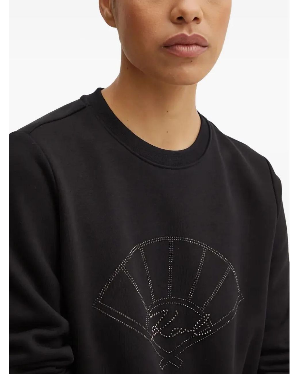 Sudadera con detalle de apliques Karl Lagerfeld de color Black