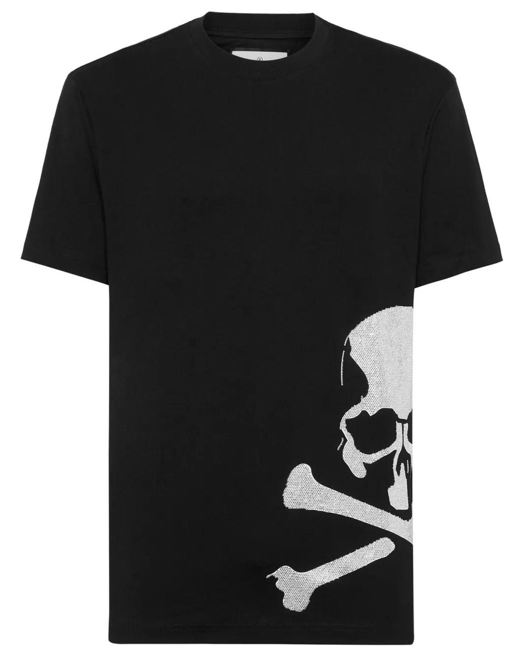 Philipp Plein Black Skull-Print Cotton T-Shirt for men