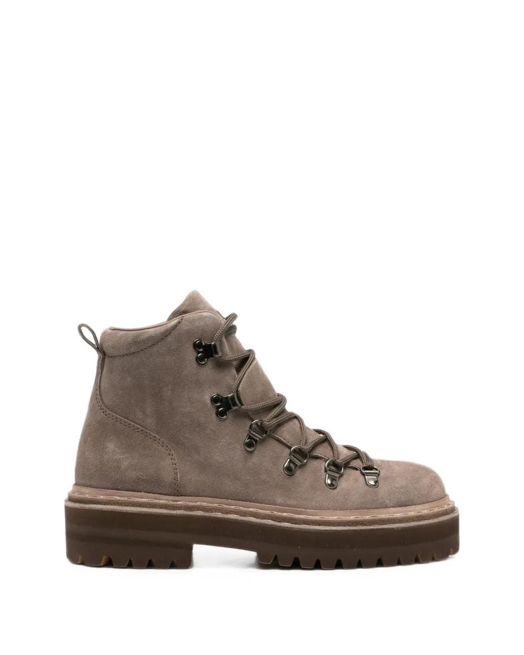 Officine Creative Brown Blossom Lace-Up Boots