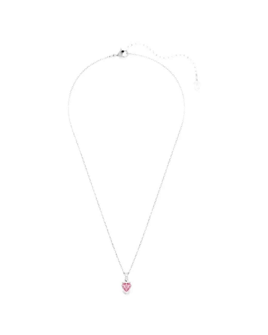 Swarovski White Chroma Heart-Pendant Necklace