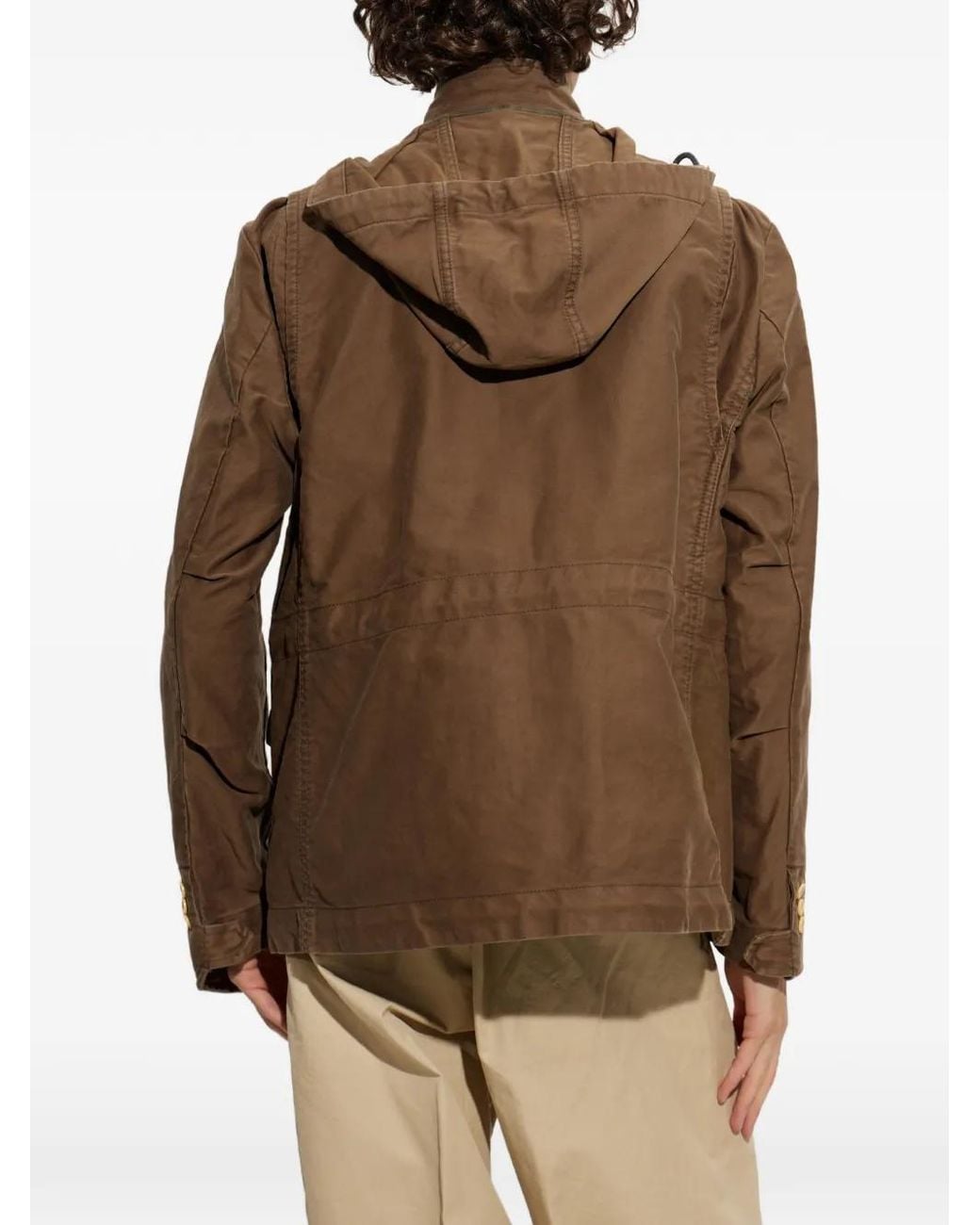 Sacai Brown Detachable-Hood Jacket for men