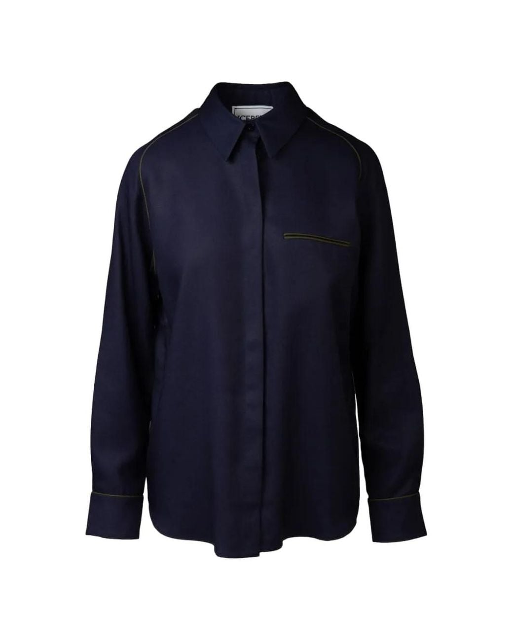 Iceberg Blue Contrast-Piping Shirt
