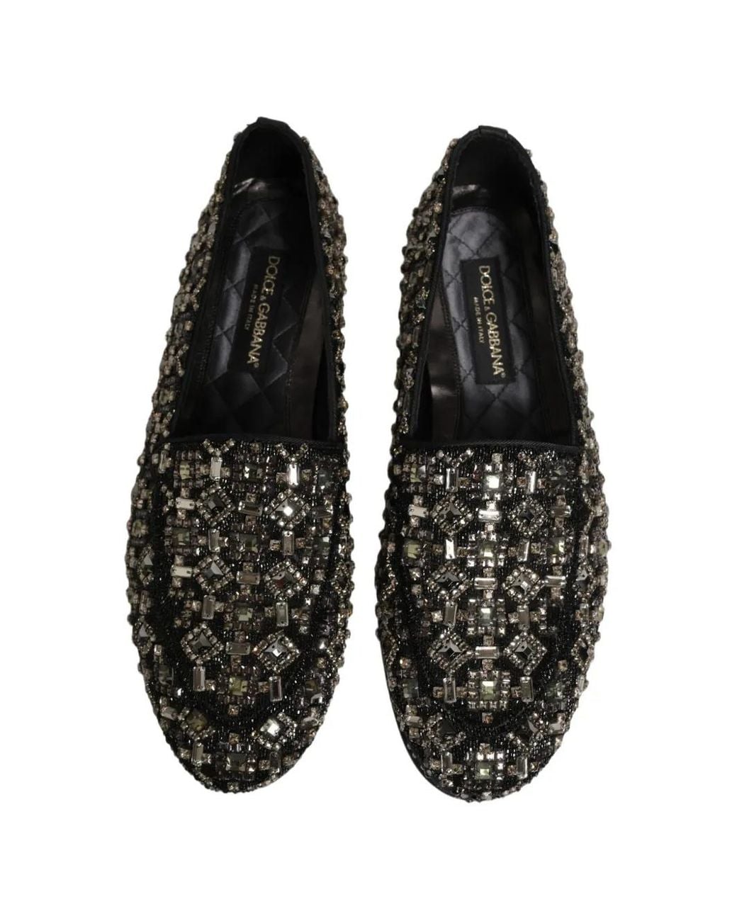 Dolce & Gabbana White Crystal-Embellished Loafers for men