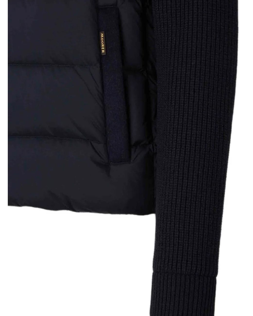 Moorer Blue Veste Matelassée À Capuche for men
