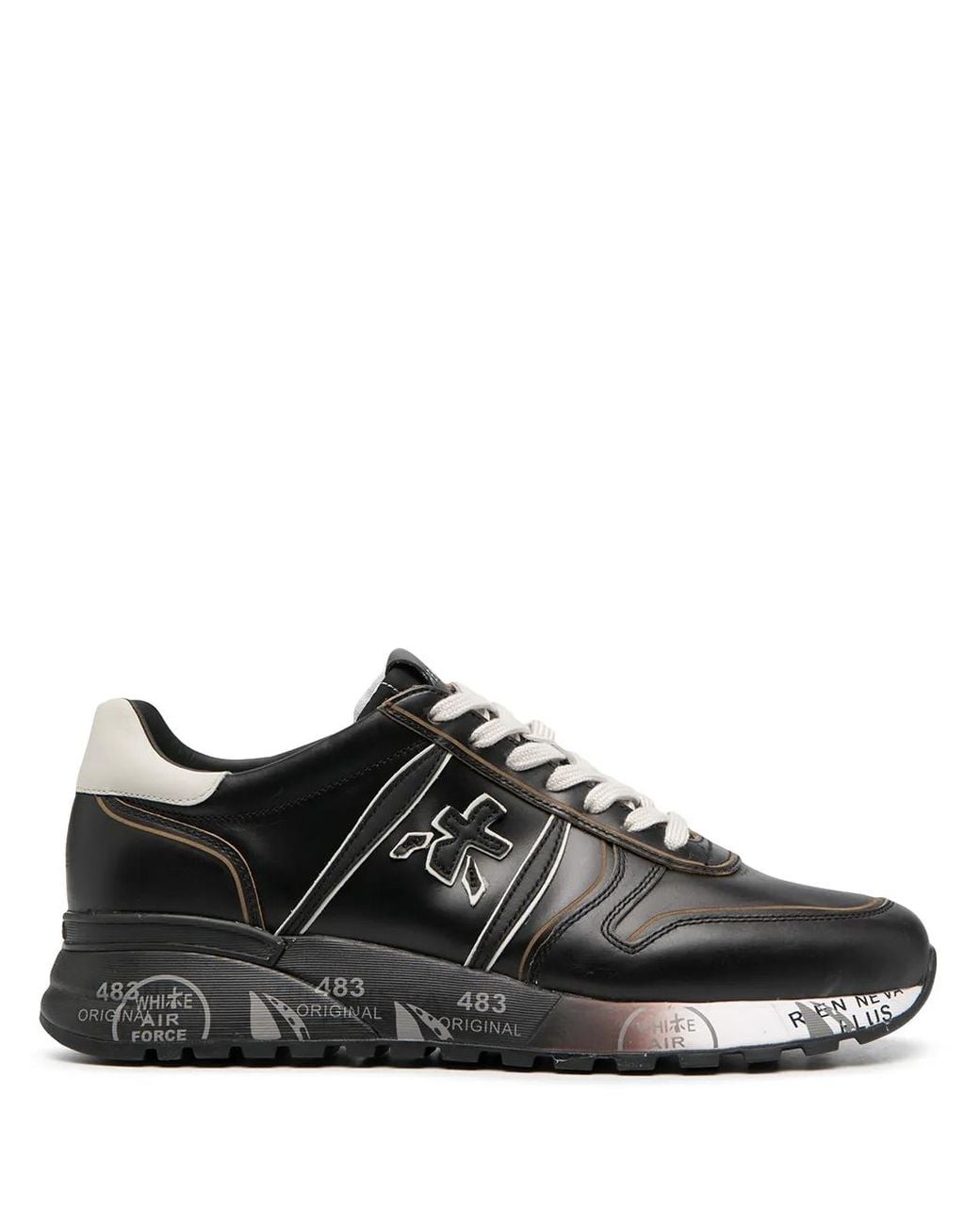 Premiata Black Lander Low-Top Sneakers for men