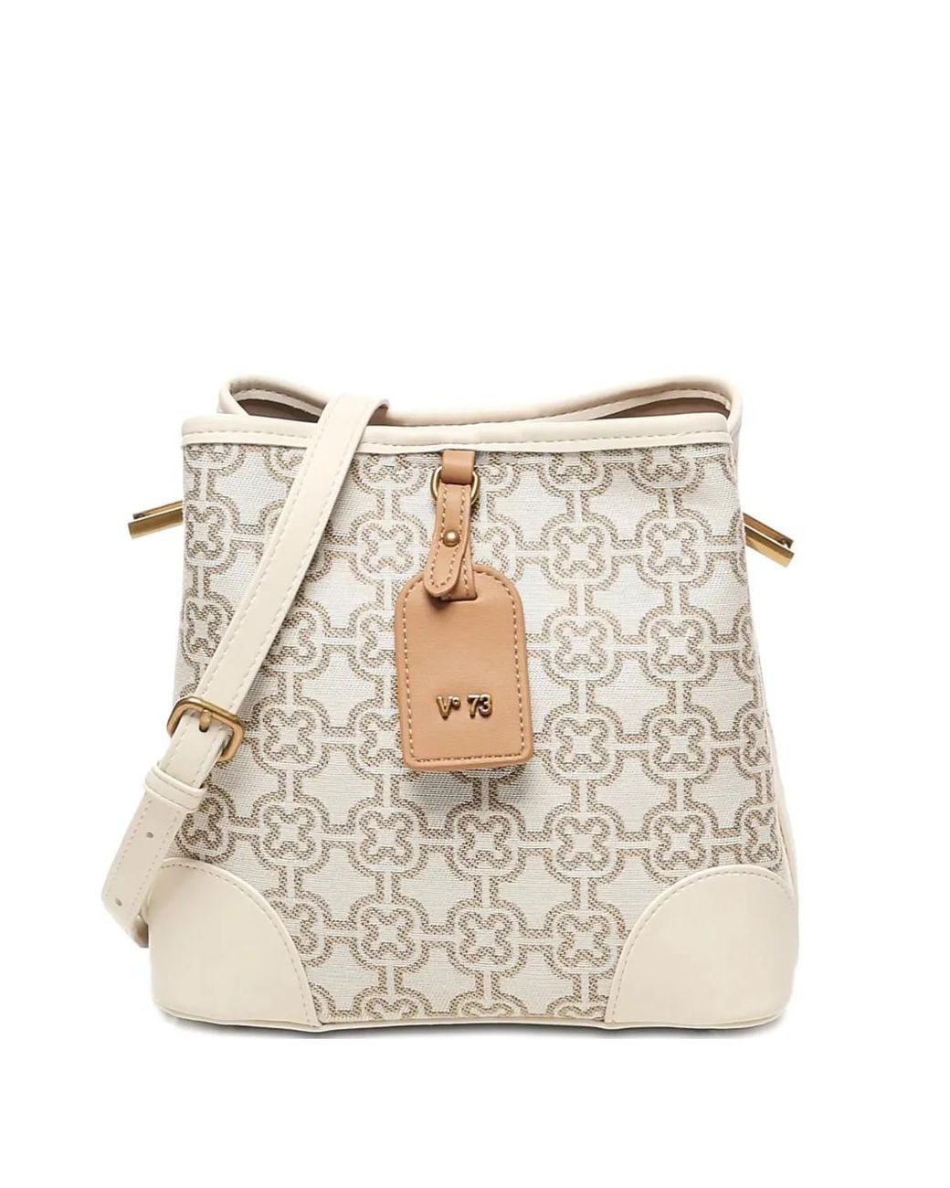 V73 Natural Harriet Monogram Bucket Bag