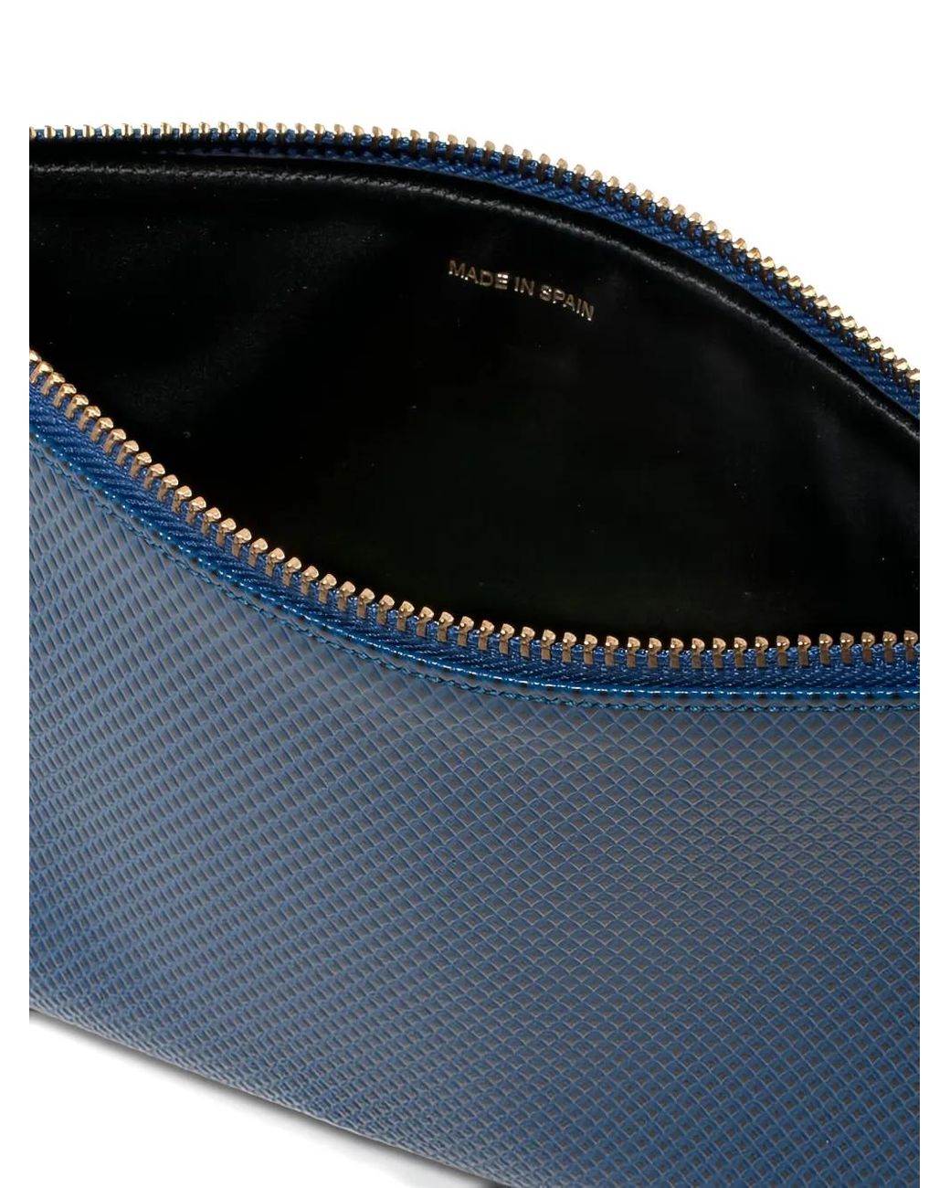 Comme des Garçons Blue Textured Zip Wallet