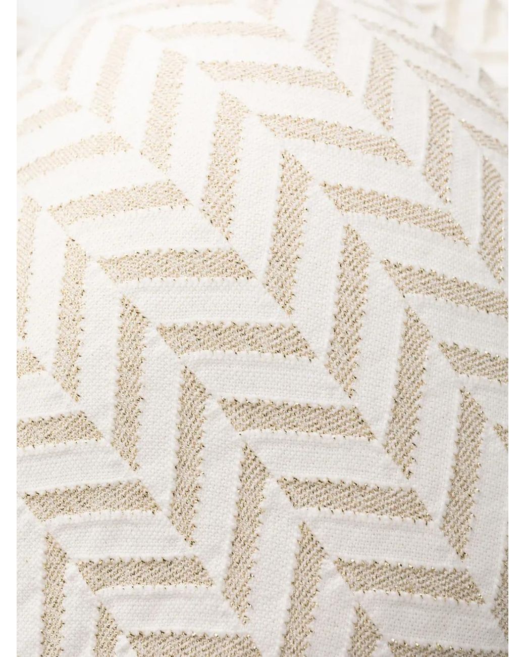 Twinset White Herringbone-Pattern Bikini Top