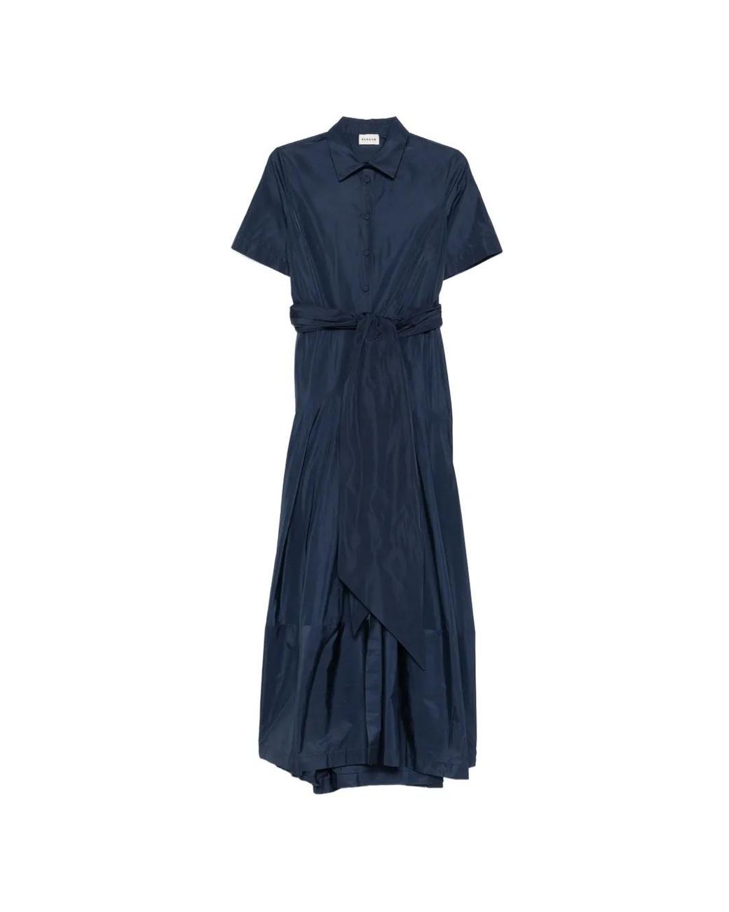 P.A.R.O.S.H. Blue Robe Longue À Détail Noué