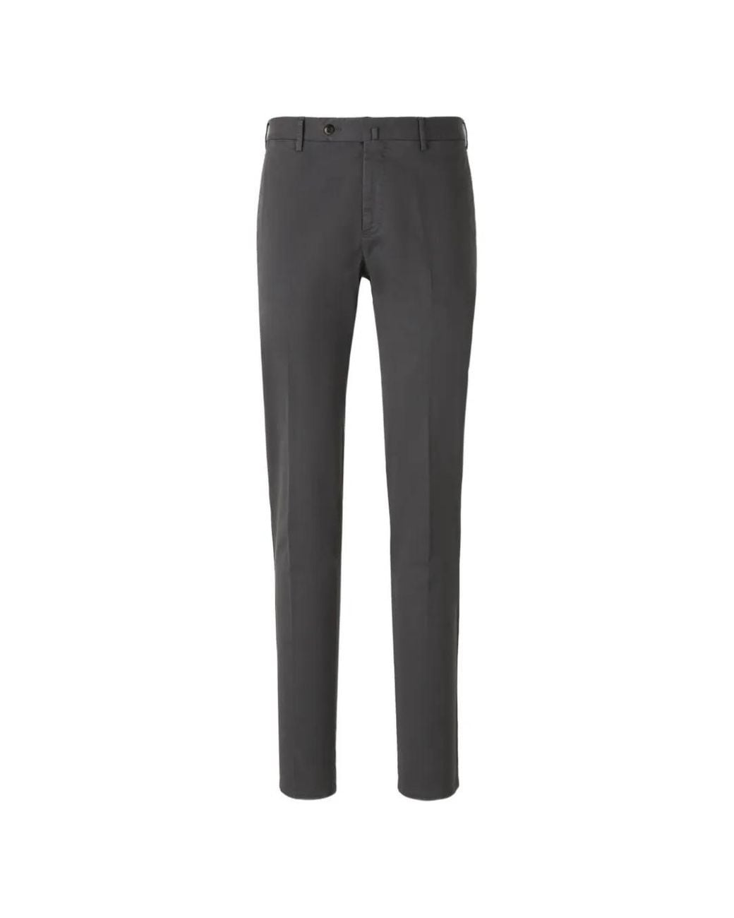 PT Torino Gray Pressed-Crease Chino Trousers for men
