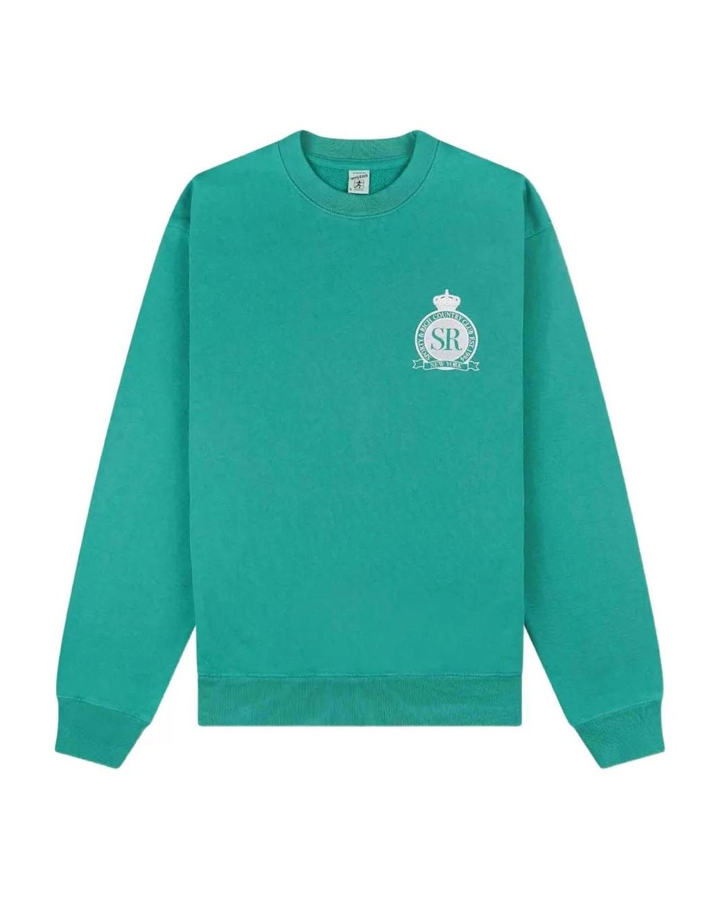 Sporty & Rich Green Embroidered-Logo Sweater