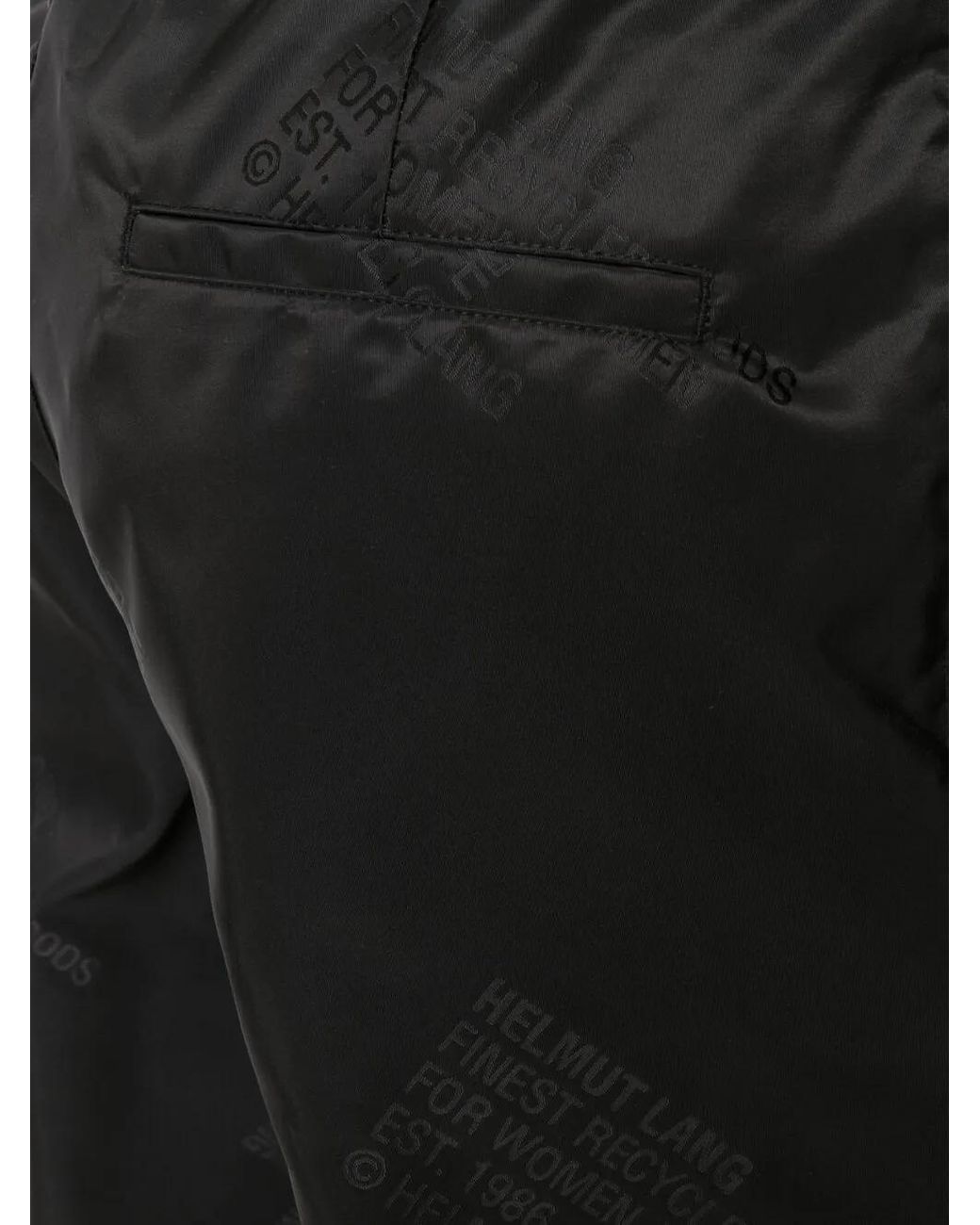 Helmut Lang Black Logo-Print Tapered Trousers for men