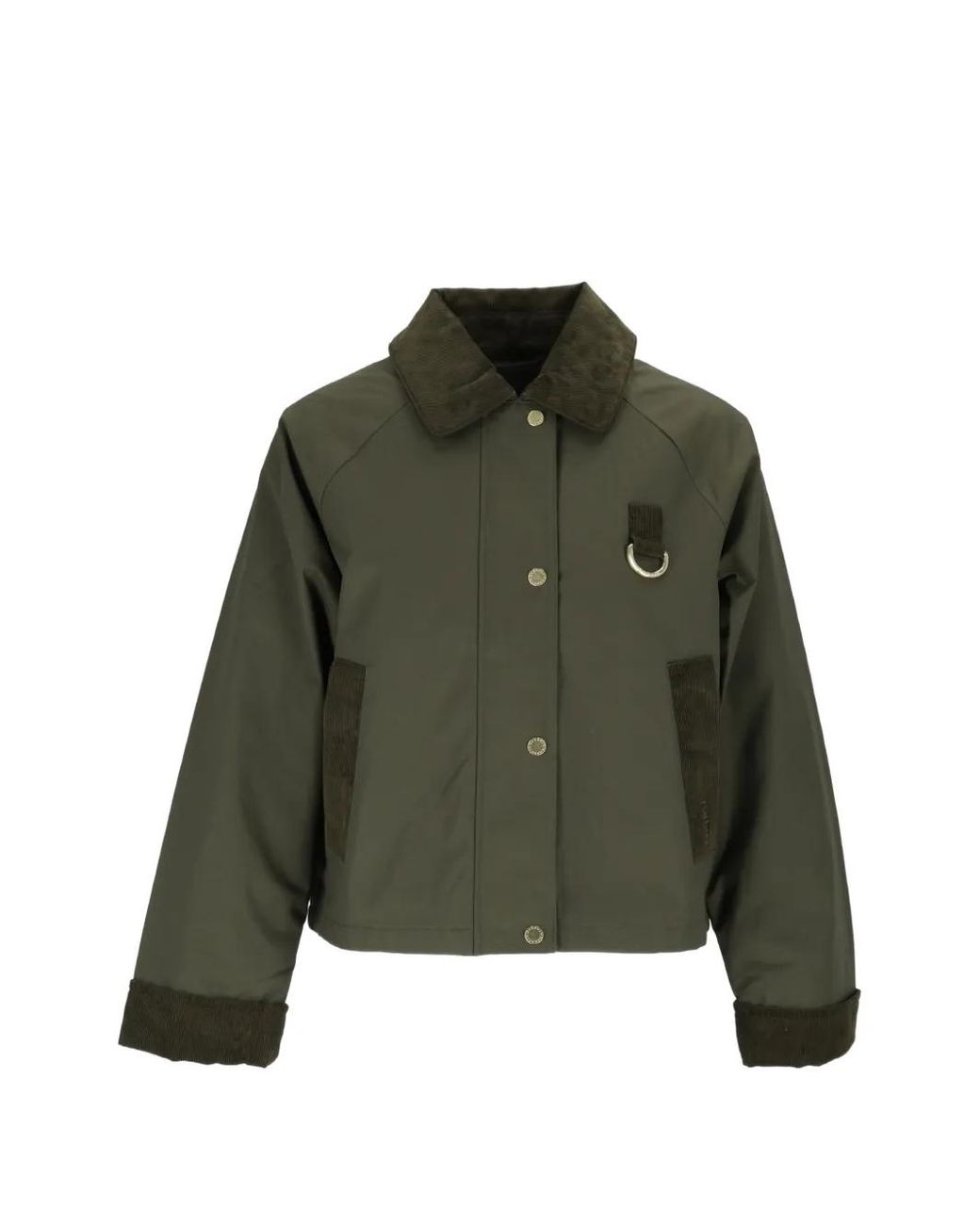 Barbour Green Wendy Corduroy-Trim Jacket