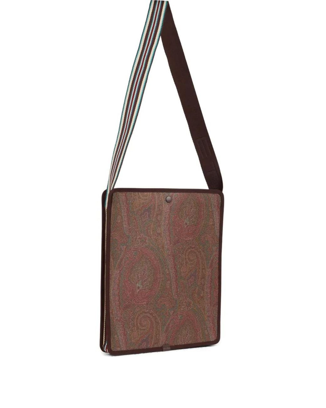 Etro Brown Medium Arnica Paisley-Pattern Messenger Bag for men