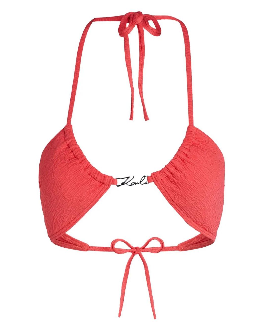 Karl Lagerfeld Dna Textured Bikini Top