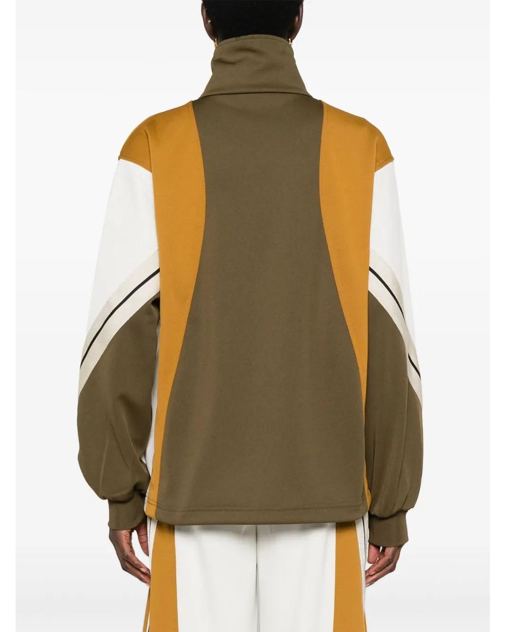 Palm Angels Green Monogram-Embroidered Colourblock Track Jacket