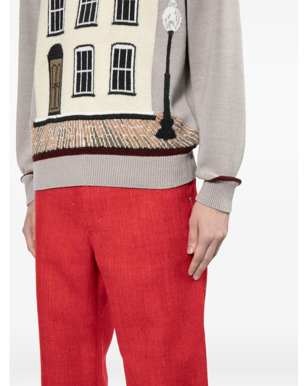 Junya Watanabe Red Cuffed Trousers for men