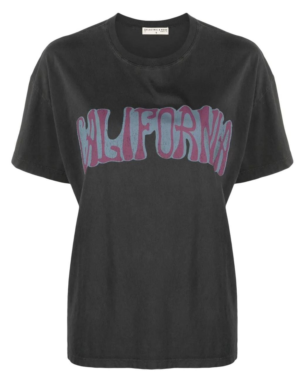 Electric and Rose Black Graphic-Print Cotton T-Shirt
