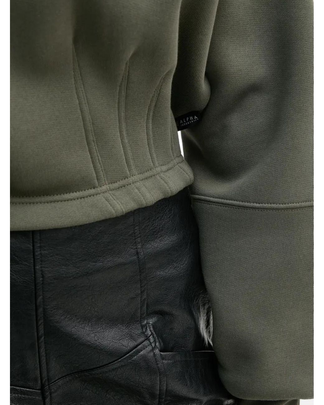 Alpha Industries Gray Cinched-Waist Hoodie