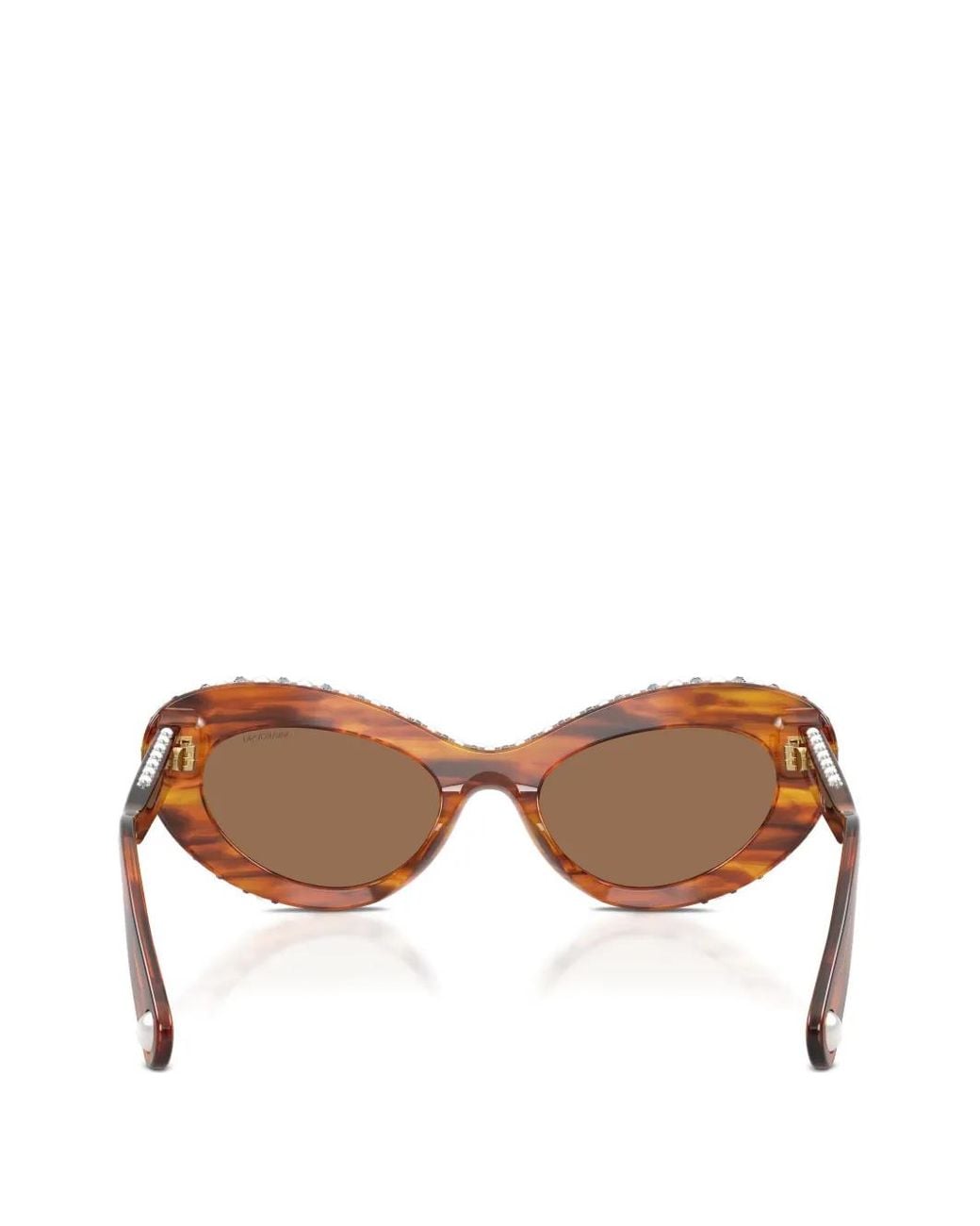 Swarovski Brown Crystal-Embellished Tortoiseshell-Effect Sunglasses