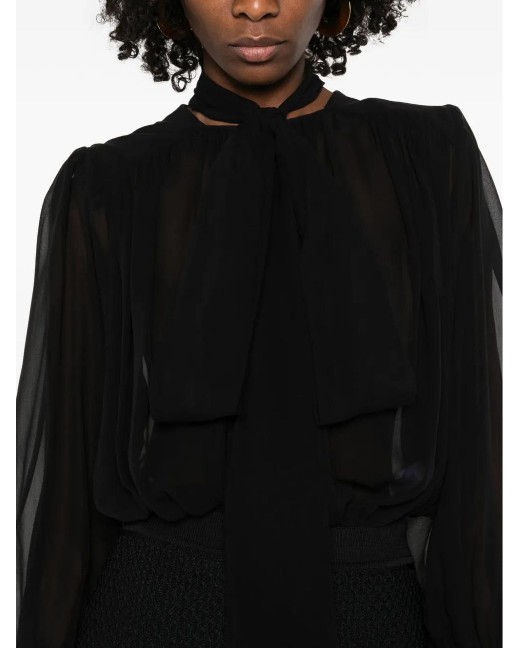 Elisabetta Franchi Black Silk Bodyshirt