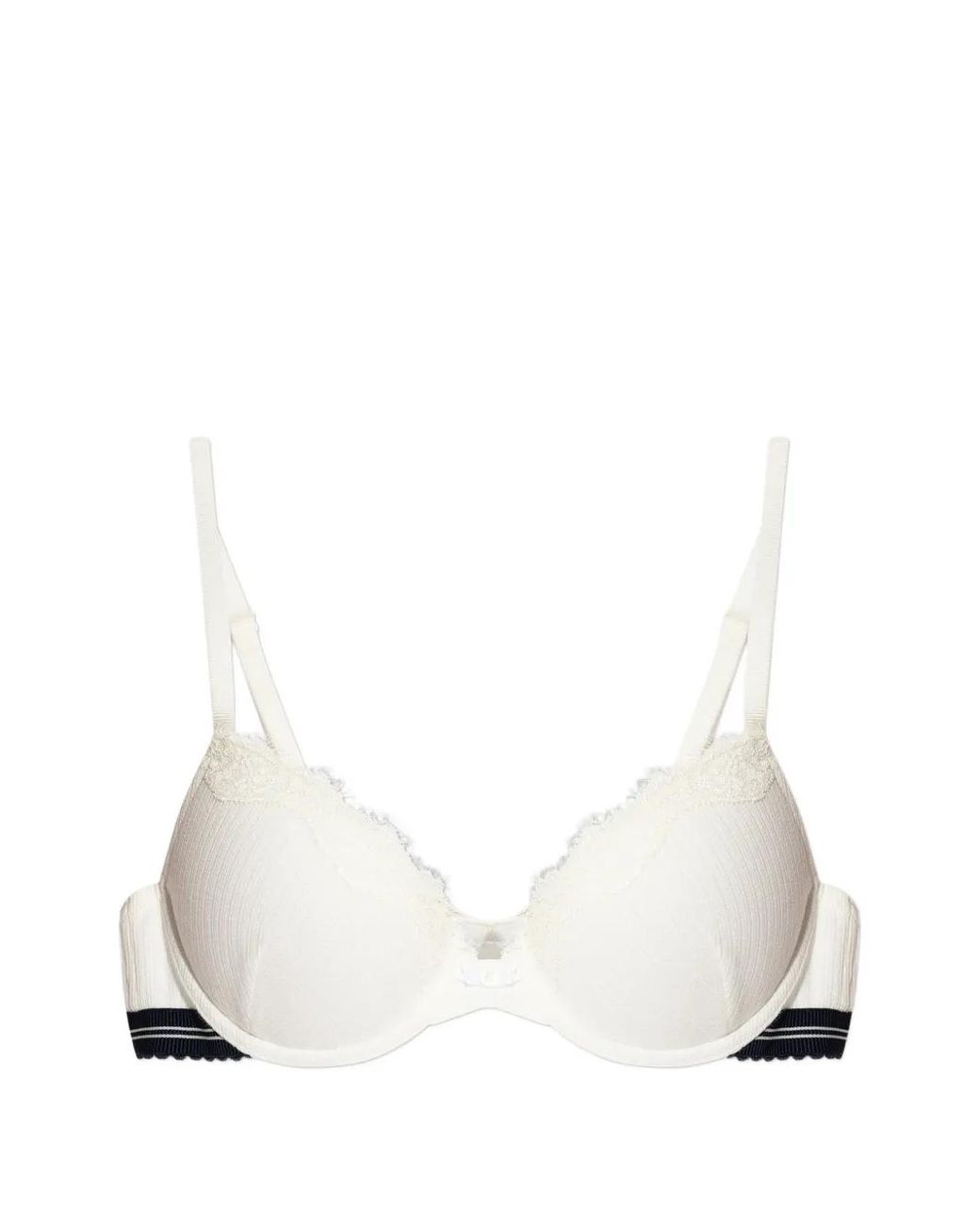 Emporio Armani White Lace-Trim Bra