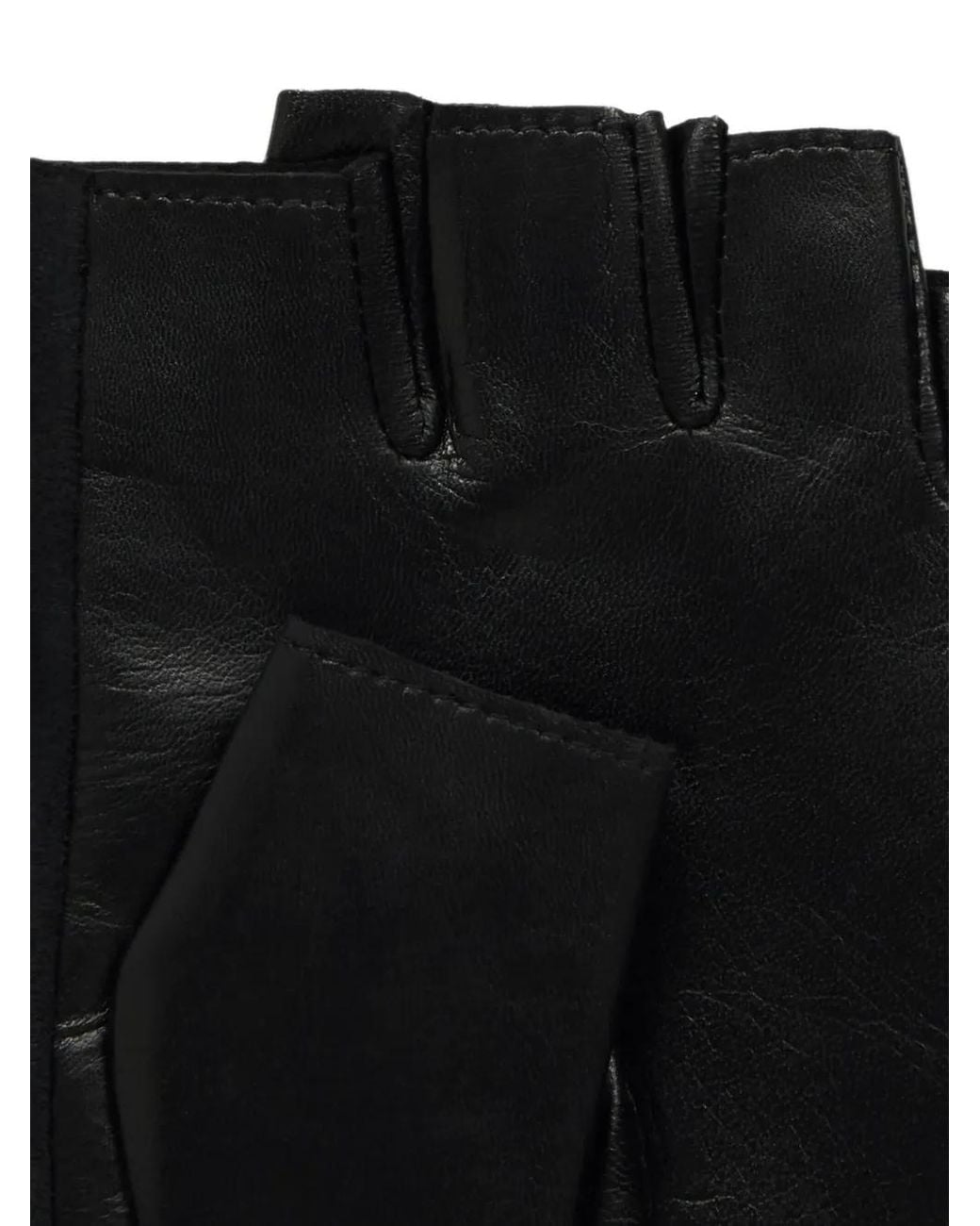 Karl Lagerfeld Black Ikon Fingerless Rhinestone Gloves