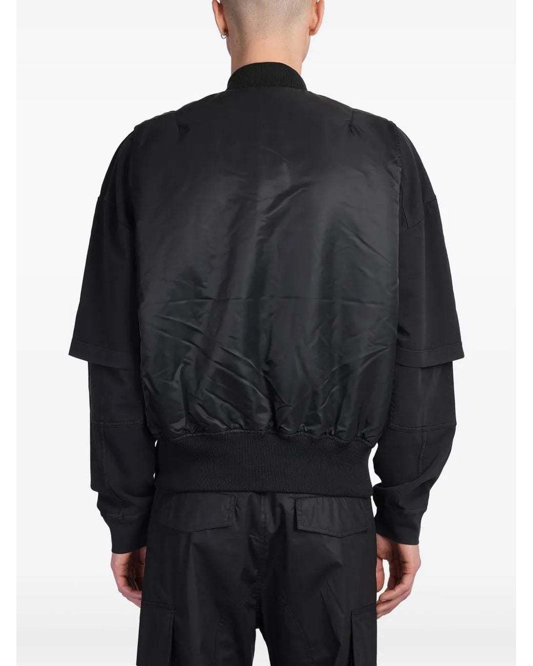 Alpha Industries Black Logo-Strap Bomber Jacket for men