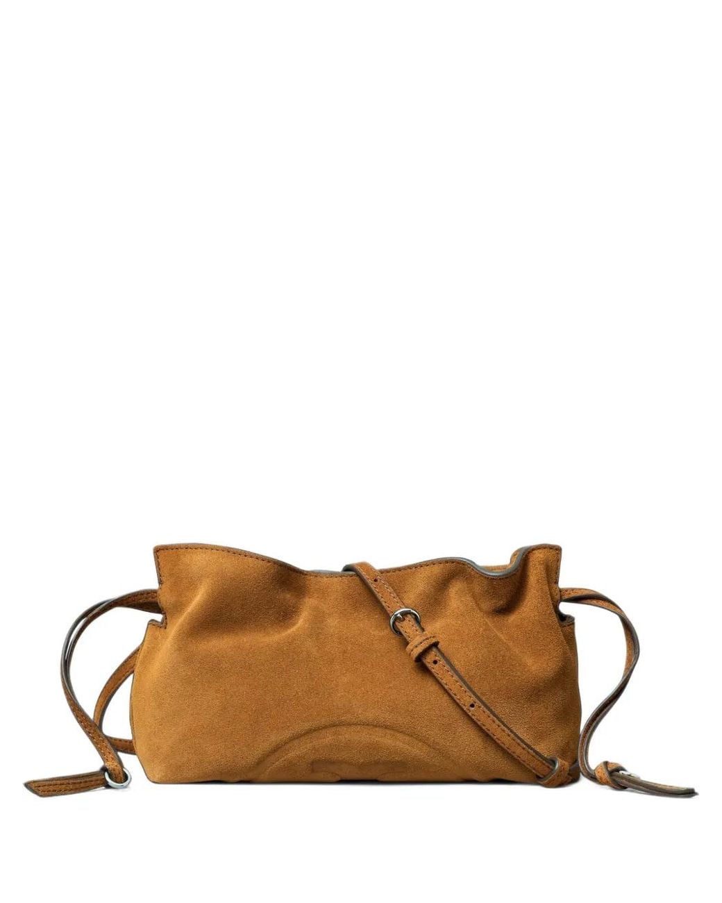 Tory Burch Brown Ella Suede Drawstring Pouch