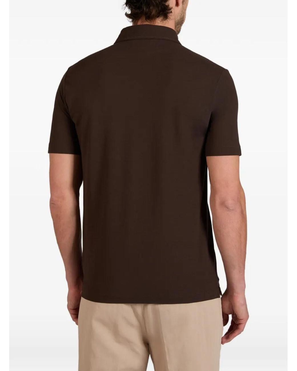Slowear Brown Ice Short-Sleeve Polo Shirt for men