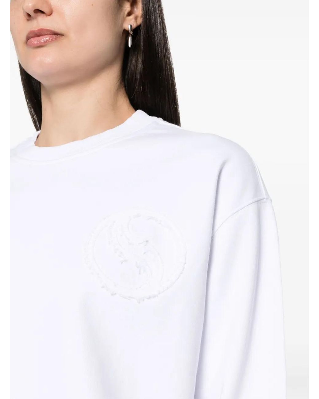 Stella McCartney White Wave Cropped Sweatshirt