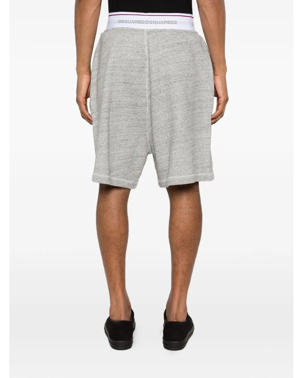DSquared² Gray Tape Big Fit Shorts for men