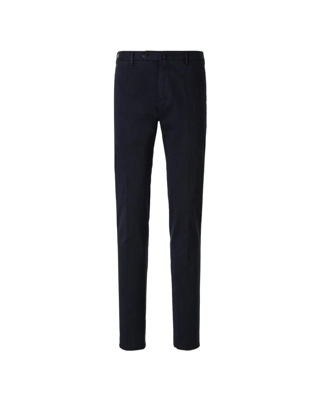 PT Torino Blue Logo-Plaque Slim-Fit Trousers for men